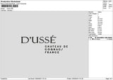 Dussetext Embroidery File 6 sizes