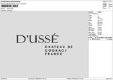 Dussetext Embroidery File 6 sizes