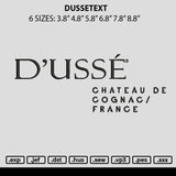Dussetext Embroidery File 6 sizes