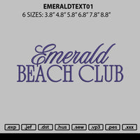 Emeraldtext01 Embroidery File 6 sizes