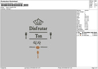 Disfrutaltext Embroidery File 6 sizes