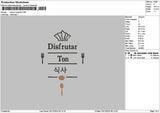 Disfrutaltext Embroidery File 6 sizes