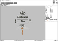 Disfrutaltext Embroidery File 6 sizes