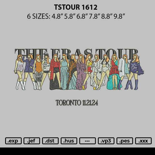 Tstour 1612 Embroidery File 6 sizes