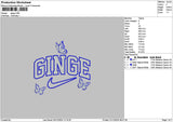 Gingetext Embroidery File 6 sizes