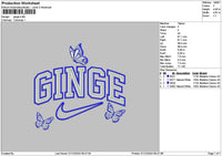 Gingetext Embroidery File 6 sizes