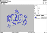 Gingetext Embroidery File 6 sizes