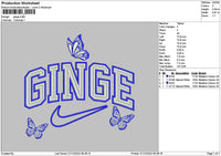 Gingetext Embroidery File 6 sizes