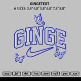Gingetext Embroidery File 6 sizes