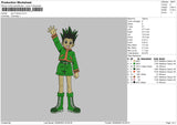 Gon F Embroidery File 6 sizes