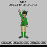 Gon F Embroidery File 6 sizes