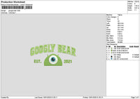 Green Monster 01 Embroidery File 6 sizes