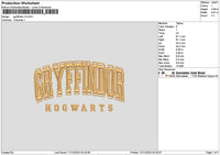 Gryffindortext 02 Embroidery File 6 sizes