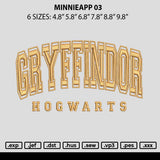 Gryffindortext 02 Embroidery File 6 sizes