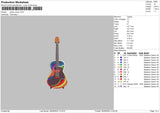 Guitar Colors Embroidery File 6 sizes