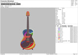 Guitar Colors Embroidery File 6 sizes