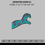 Monster Hand V2 Embroidery File 6 sizes