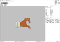 Hand V3 Embroidery File 6 sizes
