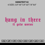 Hangtext 02 Embroidery File 6 sizes