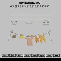 Invitationtext 2802 Embroidery File 6 sizes