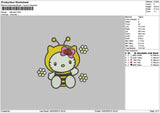 Kitty yellow Embroidery File 6 sizes