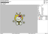 Kitty yellow Embroidery File 6 sizes