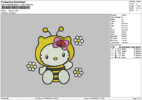 Kitty yellow Embroidery File 6 sizes