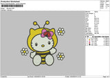 Kitty yellow Embroidery File 6 sizes