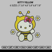 Kitty yellow Embroidery File 6 sizes