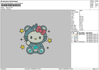 Kitty Blue Embroidery File 6 sizes
