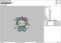 Kitty Blue Embroidery File 6 sizes