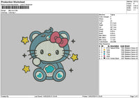 Kitty Blue Embroidery File 6 sizes