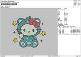 Kitty Blue Embroidery File 6 sizes