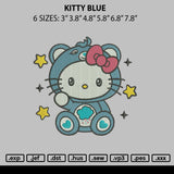 Kitty Blue Embroidery File 6 sizes