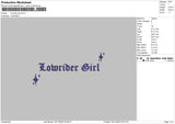 Lowrider G Embroidery File 6 sizes