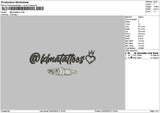 Tattoostext 03 Embroidery File 6 sizes