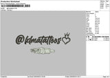 Tattoostext 03 Embroidery File 6 sizes