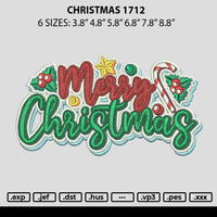 Christmastext 1712 Embroidery File 6 sizes