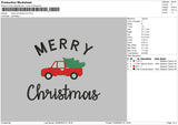 Merry Xmas Car Embroidery File 6 sizes