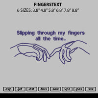 Fingerstext Embroidery File 6 sizes