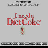 Coketext 2912 Embroidery File 6 sizes