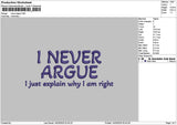 Nevertext Embroidery File 6 sizes