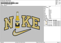 Nike Bottle Yellow Embroidery File 6 sizes