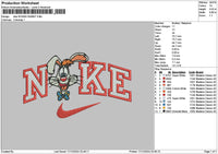 Nike Rabbit 1712 Embroidery File 6 sizes