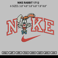 Nike Rabbit 1712 Embroidery File 6 sizes