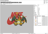 Nike Swoosh Charizard Embroidery File 6 sizes