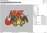Nike Swoosh Charizard Embroidery File 6 sizes