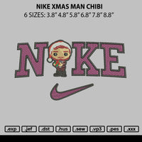Nike Xmas Man Chibi Embroidery File 6 sizes