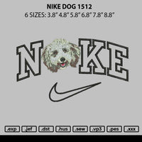 Nike Dog 1512 Embroidery File 6 sizes