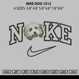 Nike Dog 1512 Embroidery File 6 sizes